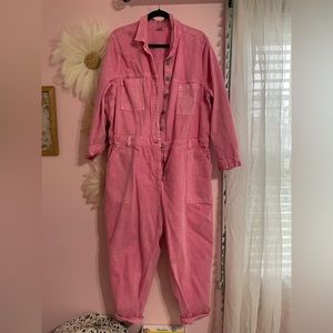 Old Navy Pink Denim Jumpsuit xxl
